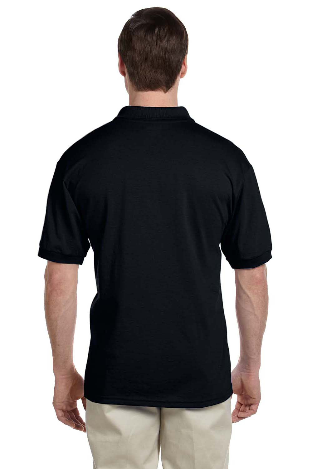 Gildan G880 Mens DryBlend Moisture Wicking Short Sleeve Polo Shirt Black Back