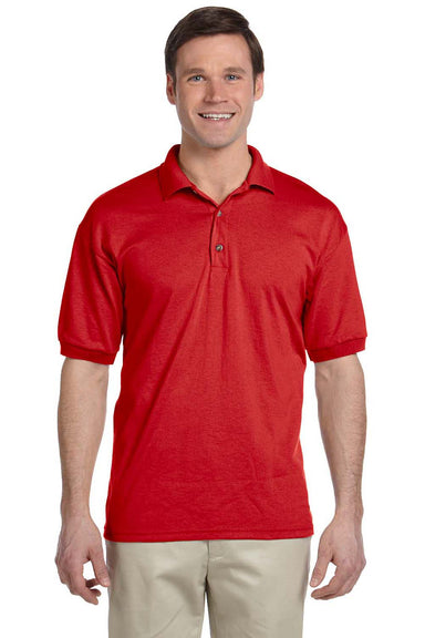 Gildan G880 Mens DryBlend Moisture Wicking Short Sleeve Polo Shirt Red Front