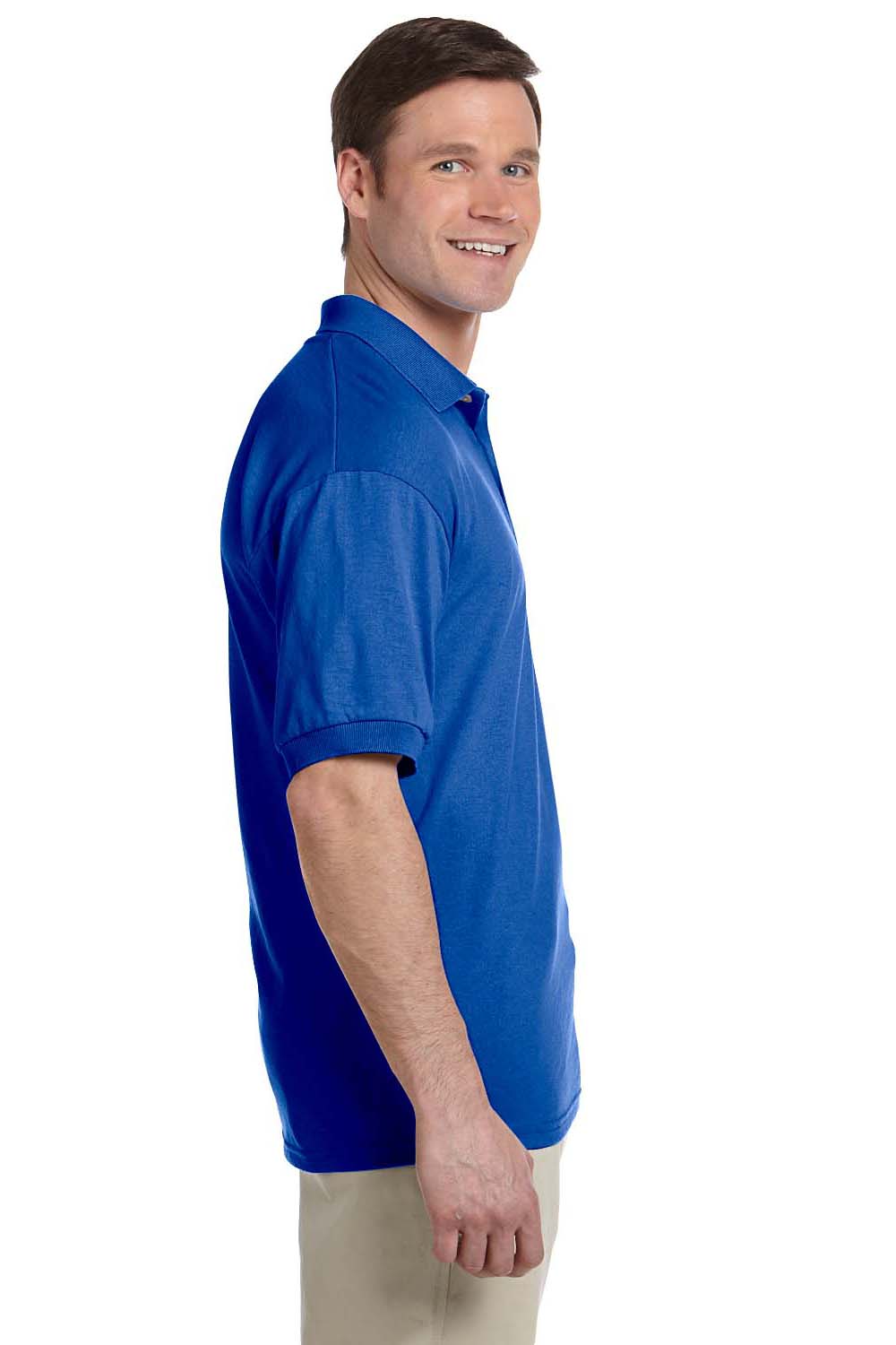 Gildan G880 Mens DryBlend Moisture Wicking Short Sleeve Polo Shirt Royal Blue Side