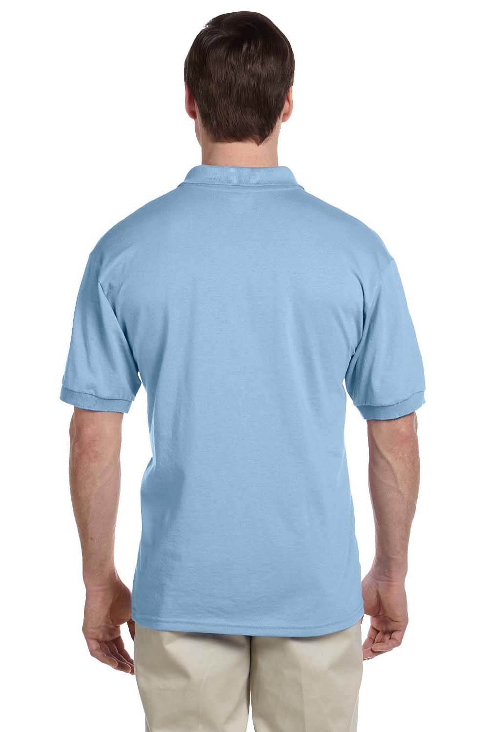 Gildan G880 Mens DryBlend Moisture Wicking Short Sleeve Polo Shirt Light Blue Back