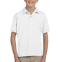 Gildan Youth DryBlend Moisture Wicking Short Sleeve Polo Shirt - White