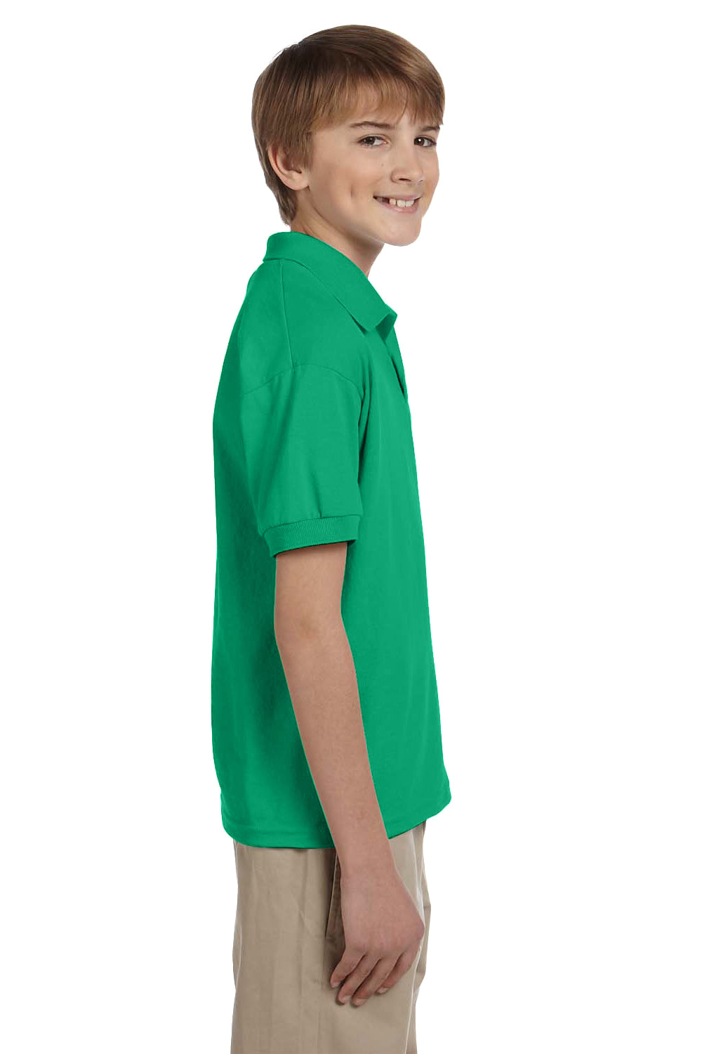 Gildan G880B DryBlend Moisture Wicking Short Sleeve Polo Shirt Kelly Green Side