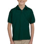 Gildan Youth DryBlend Moisture Wicking Short Sleeve Polo Shirt - Forest Green