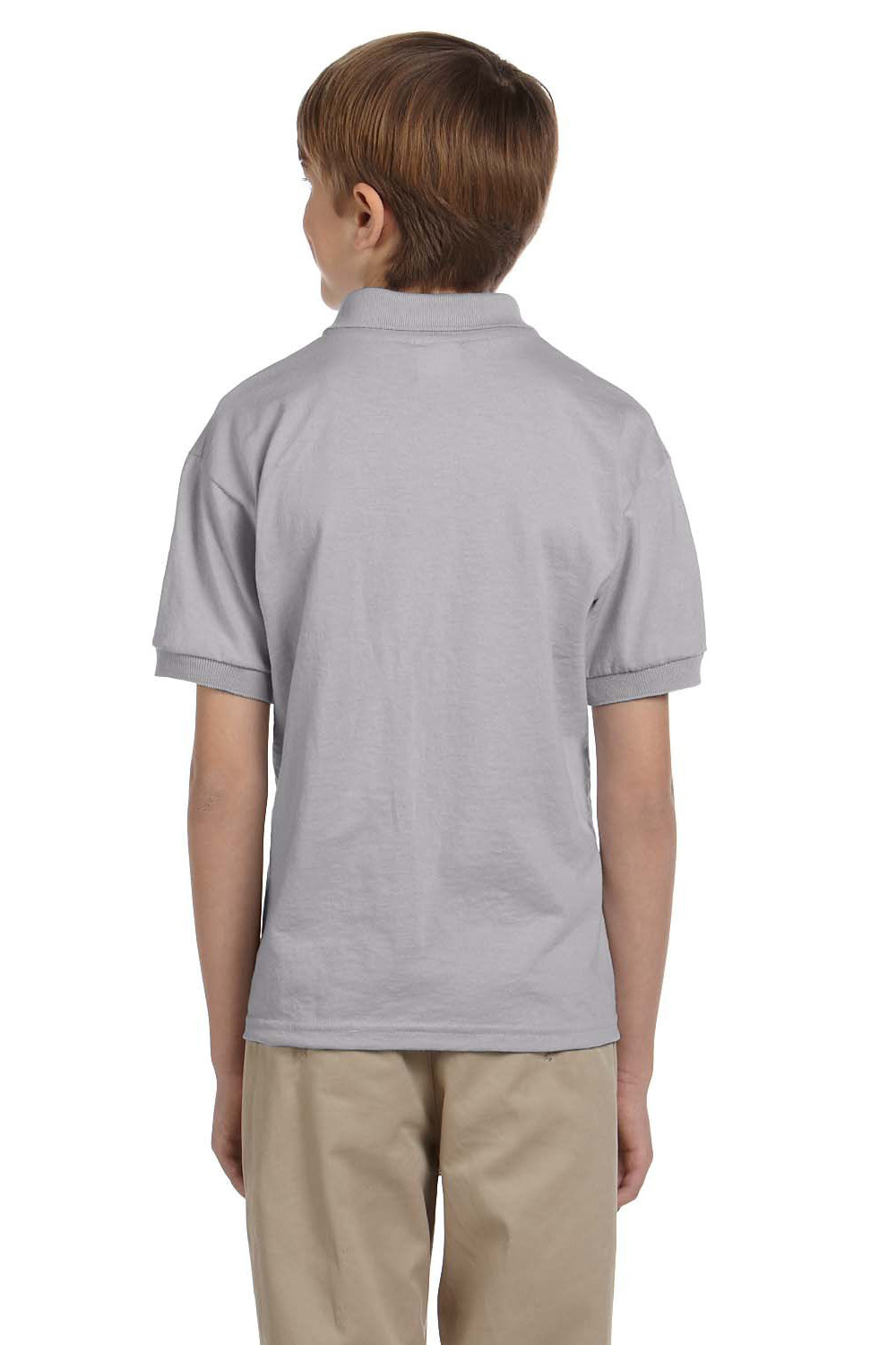Gildan G880B Youth DryBlend Moisture Wicking Short Sleeve Polo Shirt Sport Grey Back