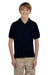 Gildan G880B Youth DryBlend Moisture Wicking Short Sleeve Polo Shirt Black Front