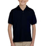 Gildan Youth DryBlend Moisture Wicking Short Sleeve Polo Shirt - Black