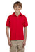 Gildan G880B Youth DryBlend Moisture Wicking Short Sleeve Polo Shirt Red Front