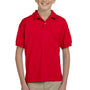 Gildan Youth DryBlend Moisture Wicking Short Sleeve Polo Shirt - Red