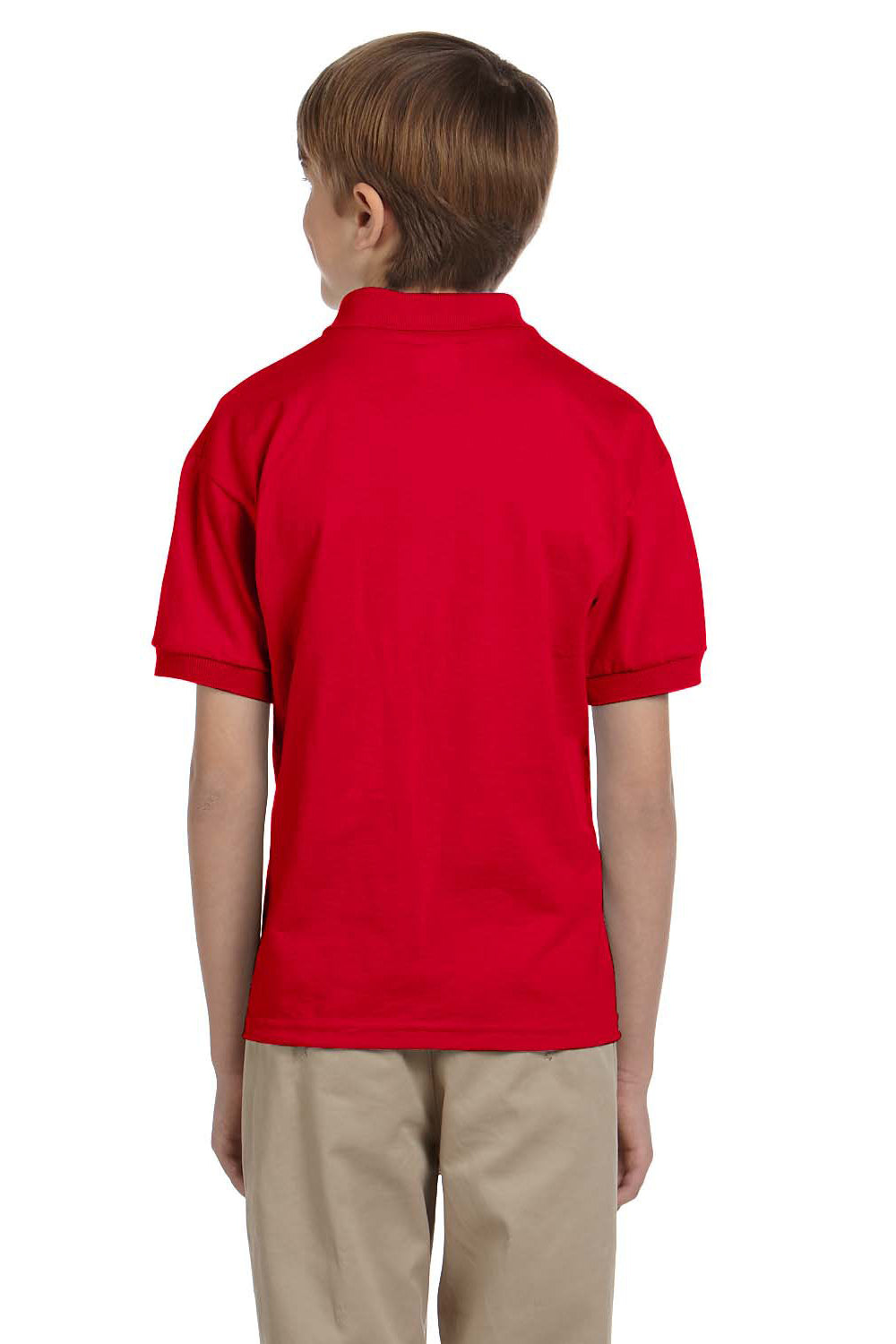 Gildan G880B Youth DryBlend Moisture Wicking Short Sleeve Polo Shirt Red Back