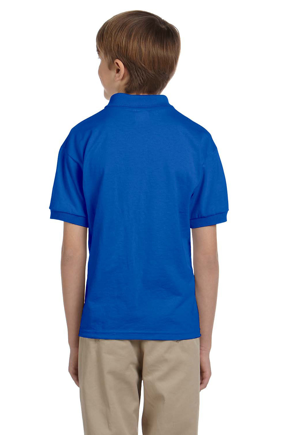 Gildan G880B Youth DryBlend Moisture Wicking Short Sleeve Polo Shirt Royal Blue Back