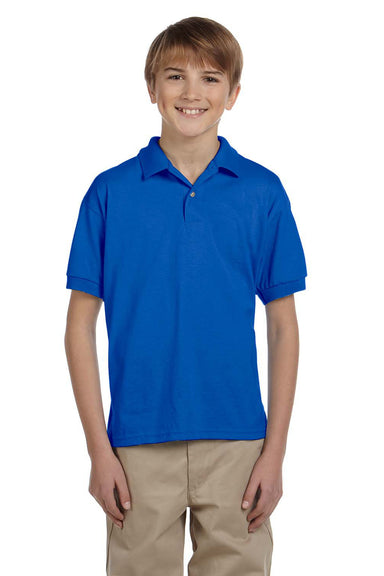 Gildan G880B Youth DryBlend Moisture Wicking Short Sleeve Polo Shirt Royal Blue Front