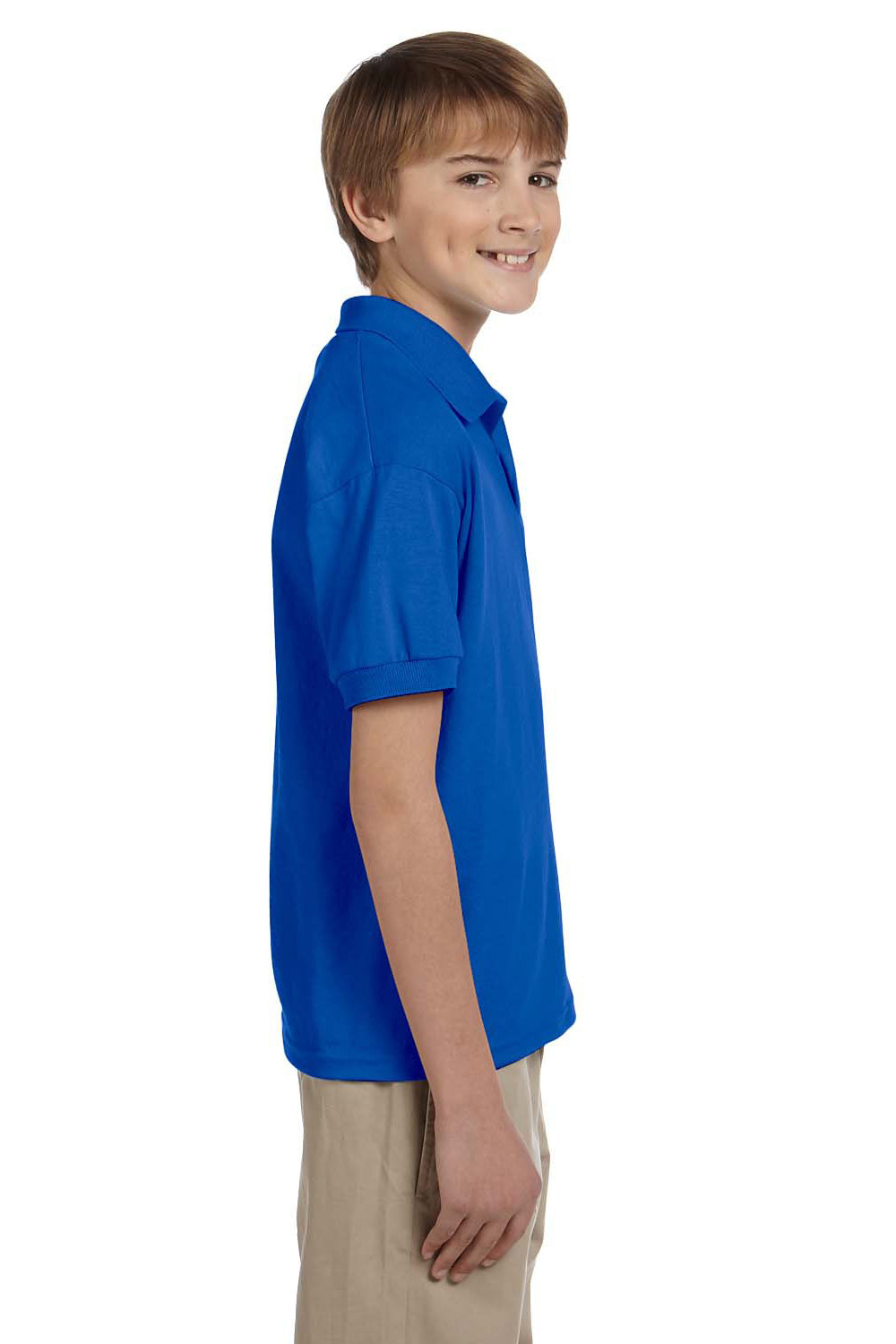 Gildan G880B Youth DryBlend Moisture Wicking Short Sleeve Polo Shirt Royal Blue Side