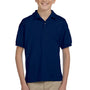 Gildan Youth DryBlend Moisture Wicking Short Sleeve Polo Shirt - Navy Blue