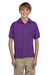 Gildan G880B Youth DryBlend Moisture Wicking Short Sleeve Polo Shirt Purple Front