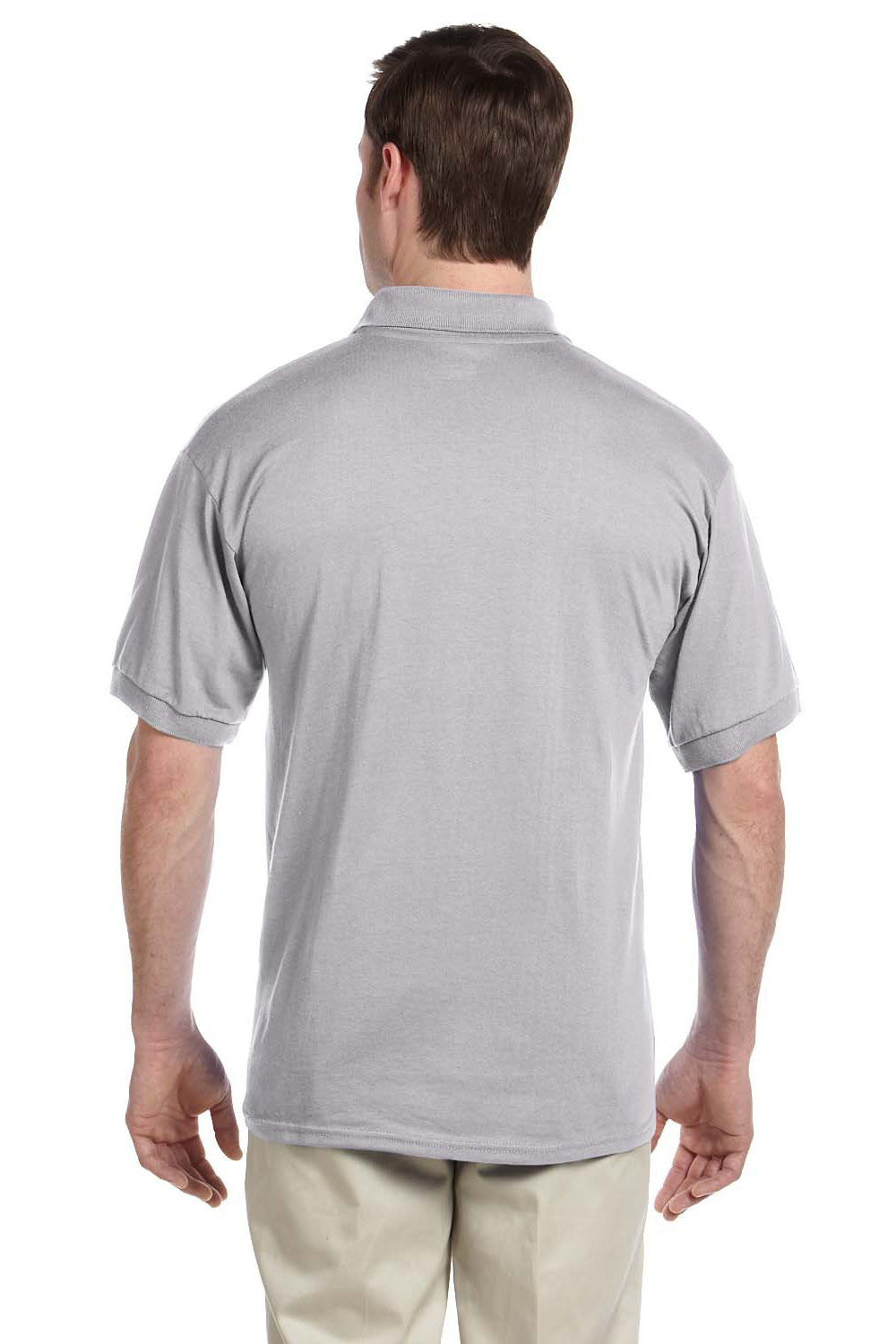 Gildan G890 Mens DryBlend Moisture Wicking Short Sleeve Polo Shirt w/ Pocket Sport Grey Back