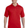 Gildan Mens DryBlend Moisture Wicking Short Sleeve Polo Shirt w/ Pocket - Red - Closeout