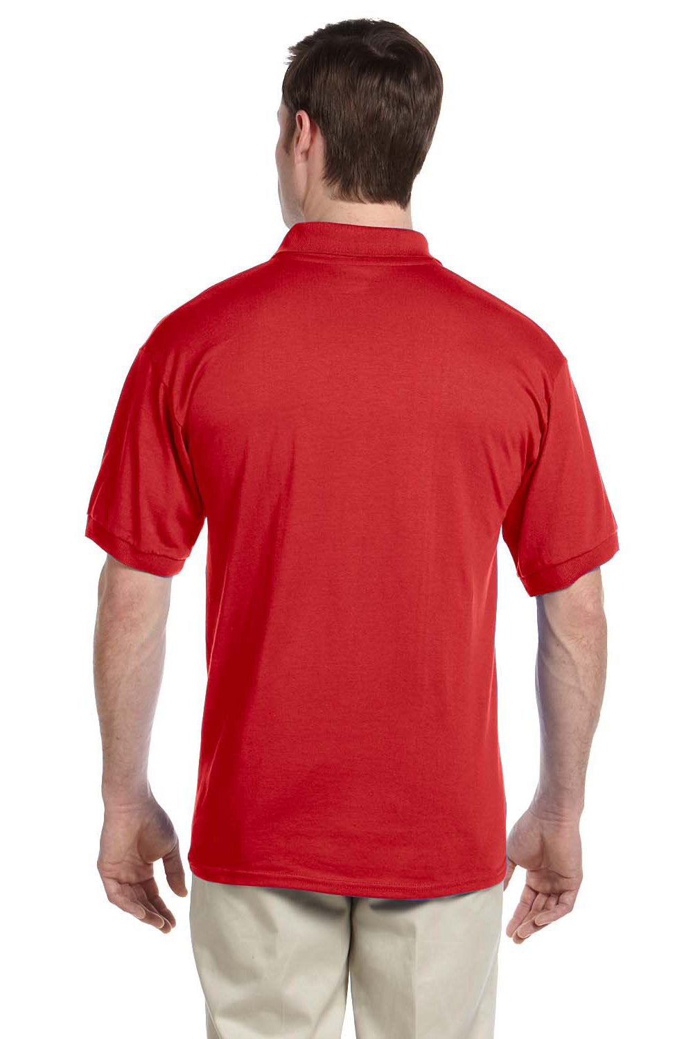 Gildan G890 Mens DryBlend Moisture Wicking Short Sleeve Polo Shirt w/ Pocket Red Back