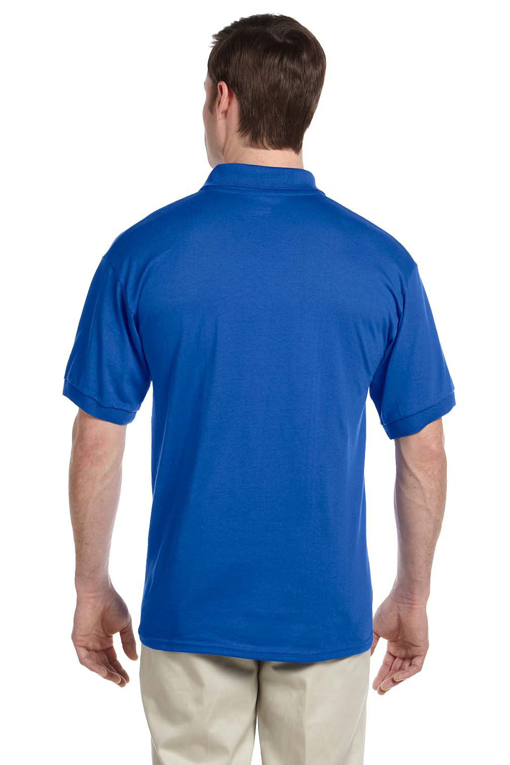 Gildan G890 Mens DryBlend Moisture Wicking Short Sleeve Polo Shirt w/ Pocket Royal Blue Back