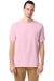 ComfortWash by Hanes GDH100 Mens Short Sleeve Crewneck T-Shirt Cotton Candy Pink Front