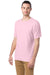 ComfortWash by Hanes GDH100 Mens Short Sleeve Crewneck T-Shirt Cotton Candy Pink 3Q