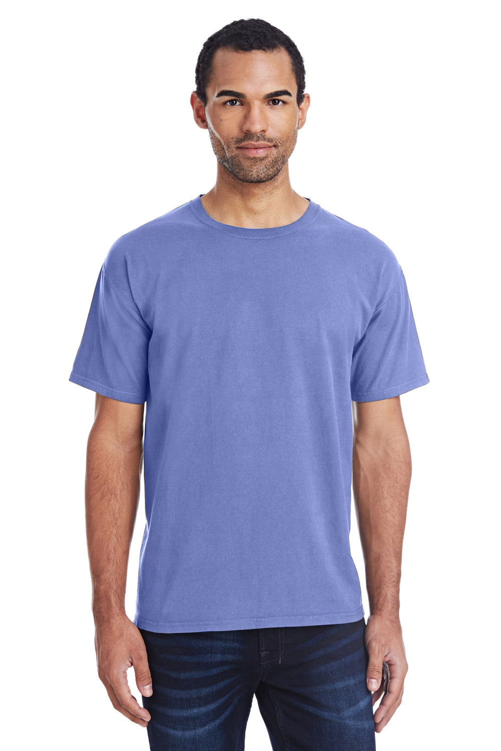 ComfortWash By Hanes GDH100 Mens Short Sleeve Crewneck T-Shirt Deep Forte Purple Front