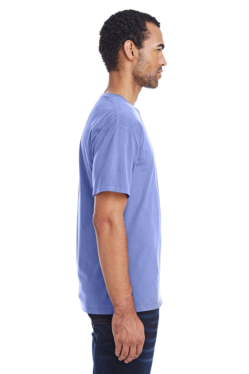 ComfortWash By Hanes GDH100 Mens Short Sleeve Crewneck T-Shirt Deep Forte Purple Side