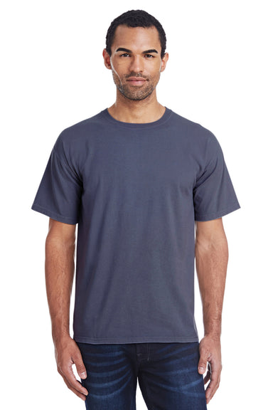 ComfortWash By Hanes GDH100 Mens Short Sleeve Crewneck T-Shirt Slate Blue Front
