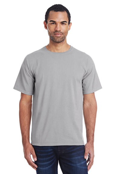 ComfortWash By Hanes GDH100 Mens Short Sleeve Crewneck T-Shirt Concrete Grey Front