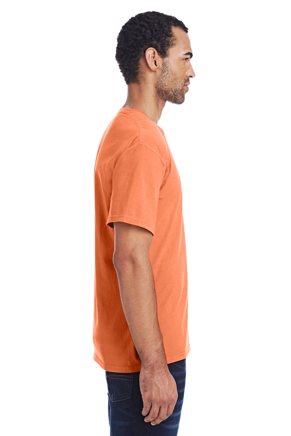 ComfortWash by Hanes GDH100 Short Sleeve Crewneck T-Shirt Horizon Orange Side