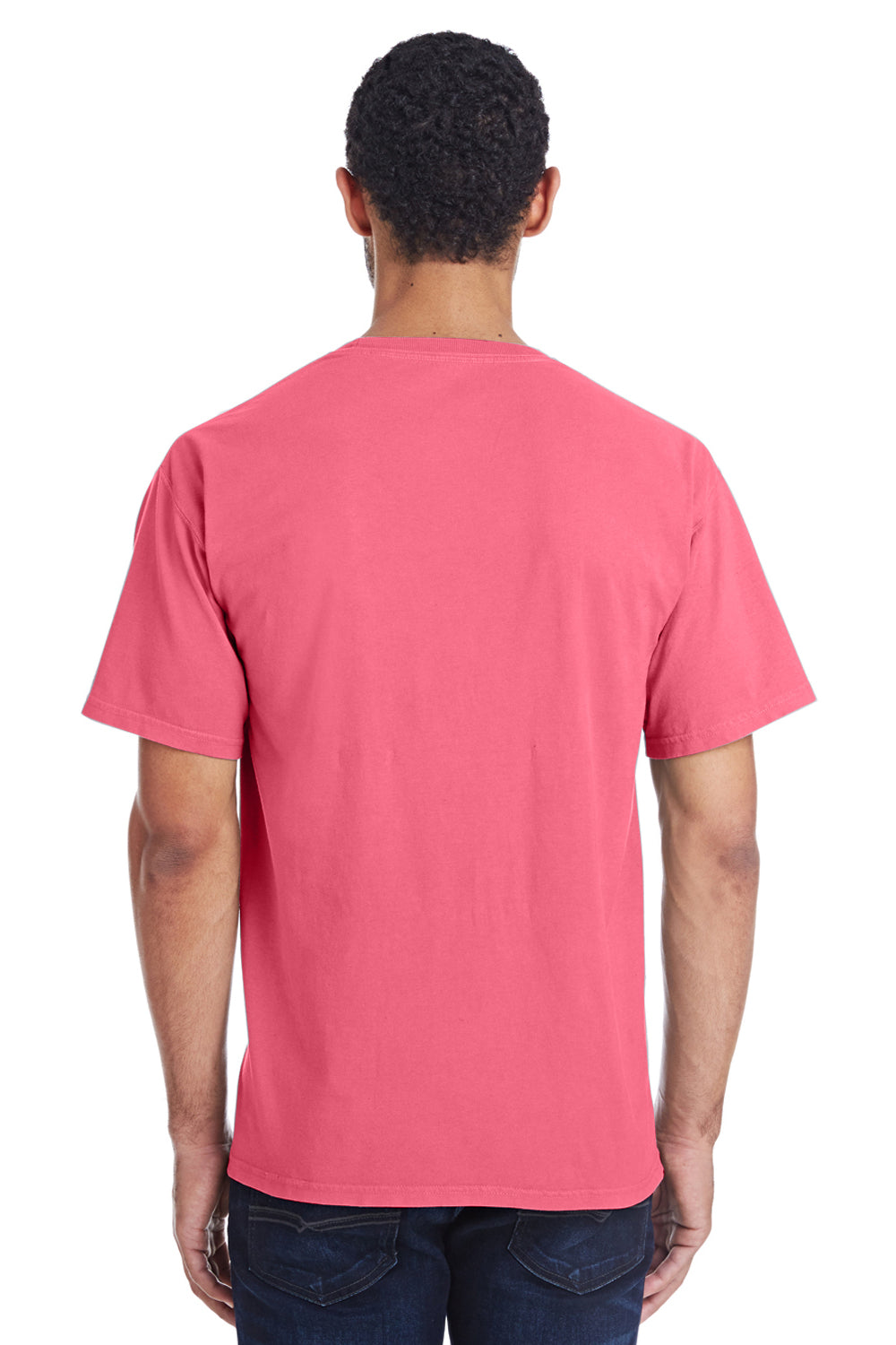 ComfortWash By Hanes GDH100 Mens Short Sleeve Crewneck T-Shirt Crimson Red Back