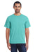 ComfortWash By Hanes GDH100 Mens Short Sleeve Crewneck T-Shirt Mint Green Front