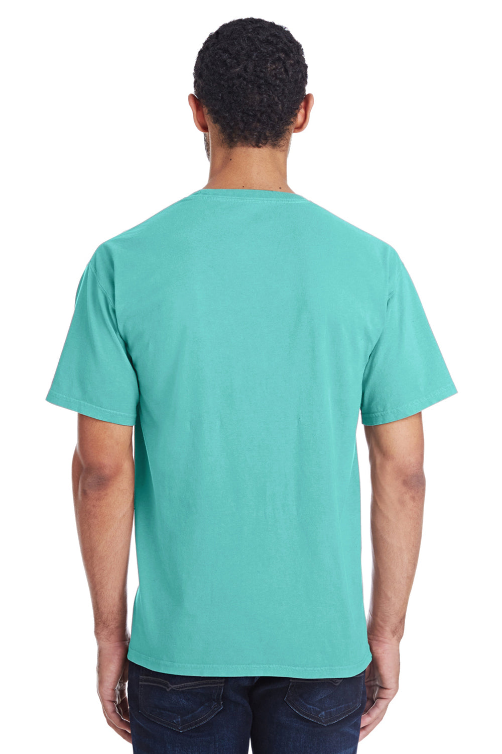 ComfortWash By Hanes GDH100 Mens Short Sleeve Crewneck T-Shirt Mint Green Back