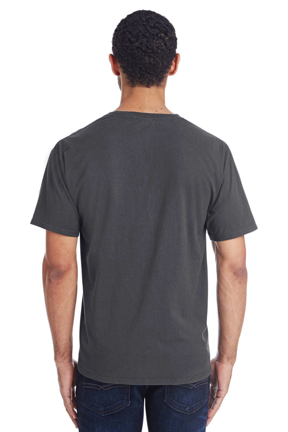 ComfortWash By Hanes GDH100 Mens Short Sleeve Crewneck T-Shirt Railroad Grey Back