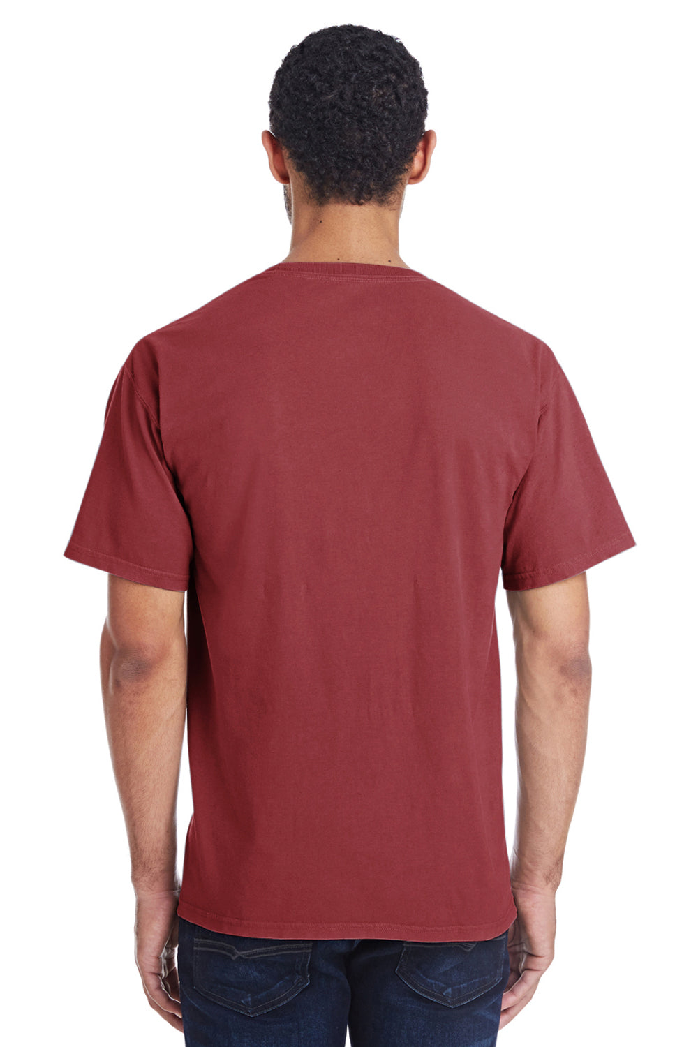ComfortWash by Hanes GDH100 Short Sleeve Crewneck T-Shirt Cayenne Red Back