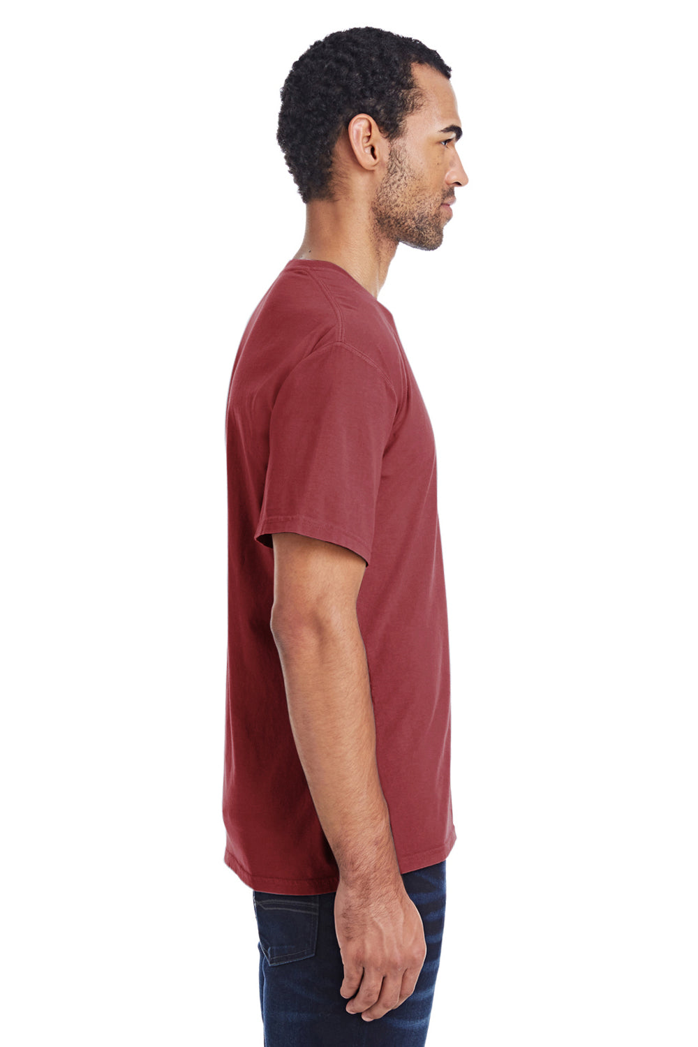 ComfortWash by Hanes GDH100 Short Sleeve Crewneck T-Shirt Cayenne Red Side