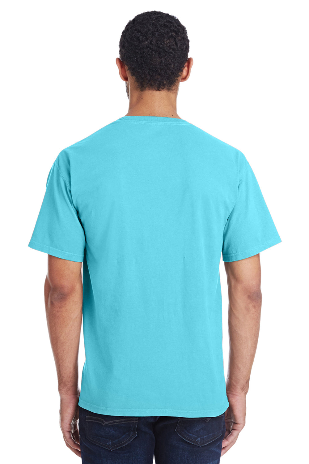ComfortWash by Hanes GDH100 Short Sleeve Crewneck T-Shirt Freshwater Blue Back