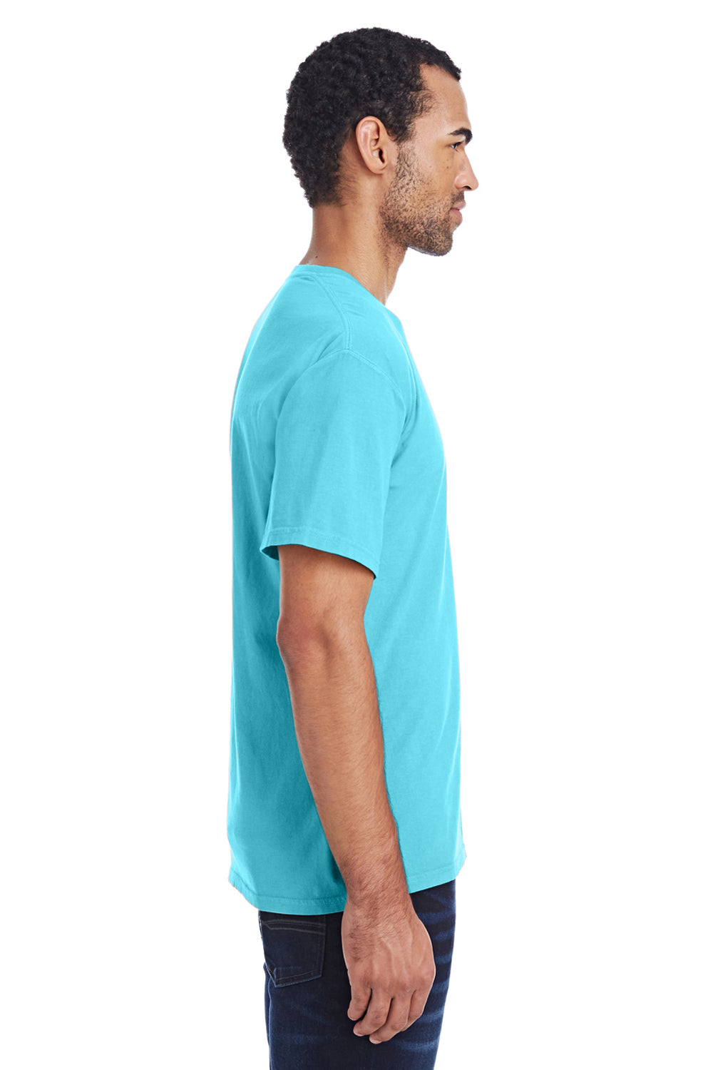 ComfortWash by Hanes GDH100 Short Sleeve Crewneck T-Shirt Freshwater Blue Side