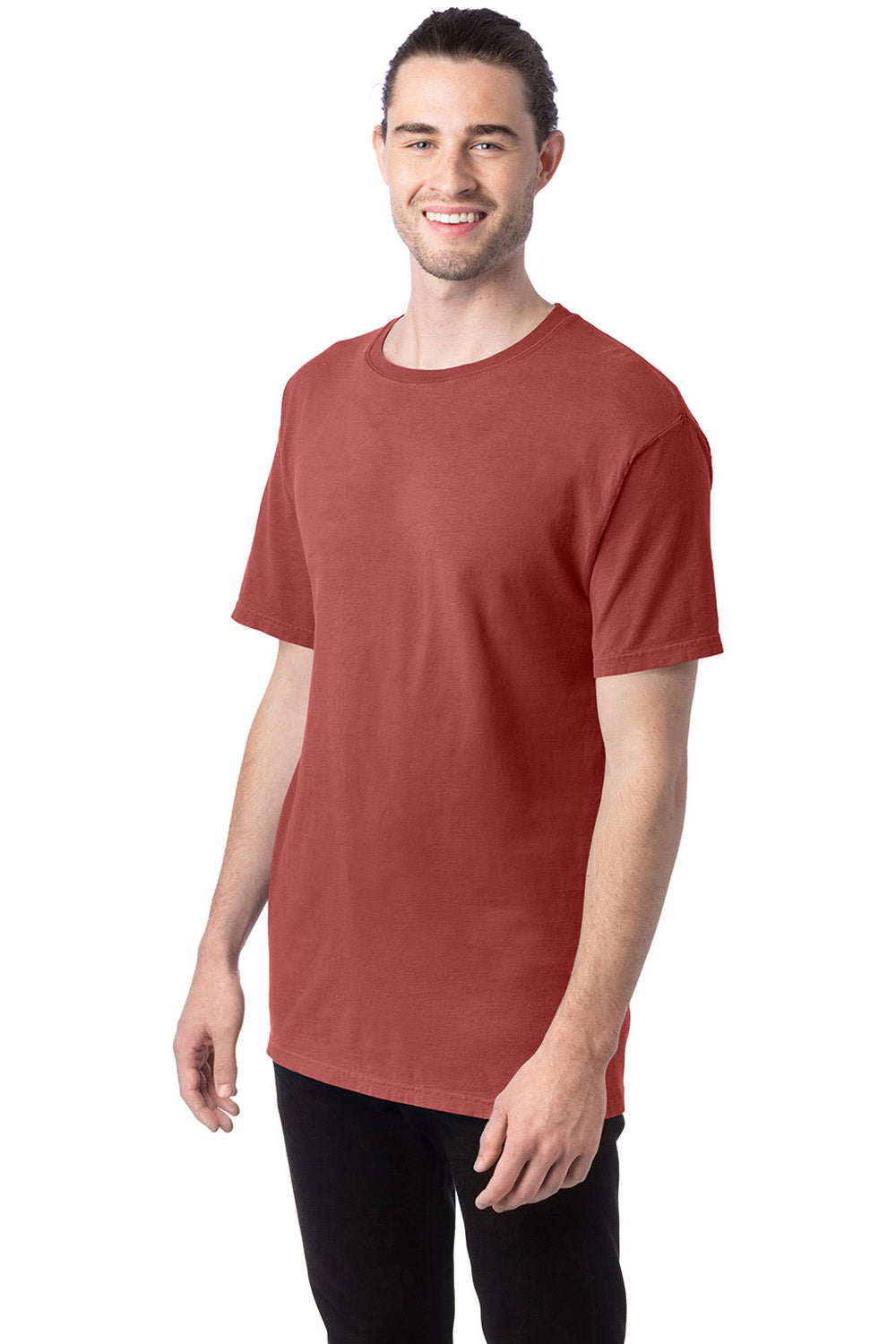 ComfortWash by Hanes GDH100 Mens Short Sleeve Crewneck T-Shirt Nantucket Red 3Q