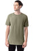 ComfortWash by Hanes GDH100 Mens Short Sleeve Crewneck T-Shirt Faded Fatigue Green Front