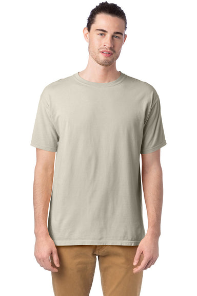 ComfortWash by Hanes GDH100 Mens Short Sleeve Crewneck T-Shirt Parchment Front