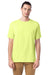 ComfortWash by Hanes GDH100 Mens Short Sleeve Crewneck T-Shirt Chic Lime Green Front
