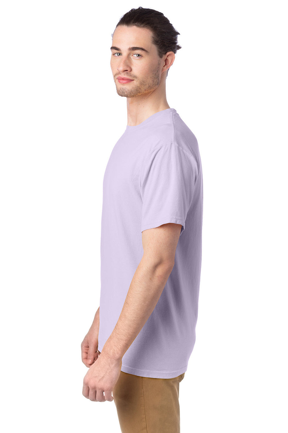 ComfortWash by Hanes GDH100 Mens Short Sleeve Crewneck T-Shirt Future Lavender Purple SIde