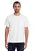 ComfortWash By Hanes GDH150 Mens Short Sleeve Crewneck T-Shirt w/ Pocket White Front