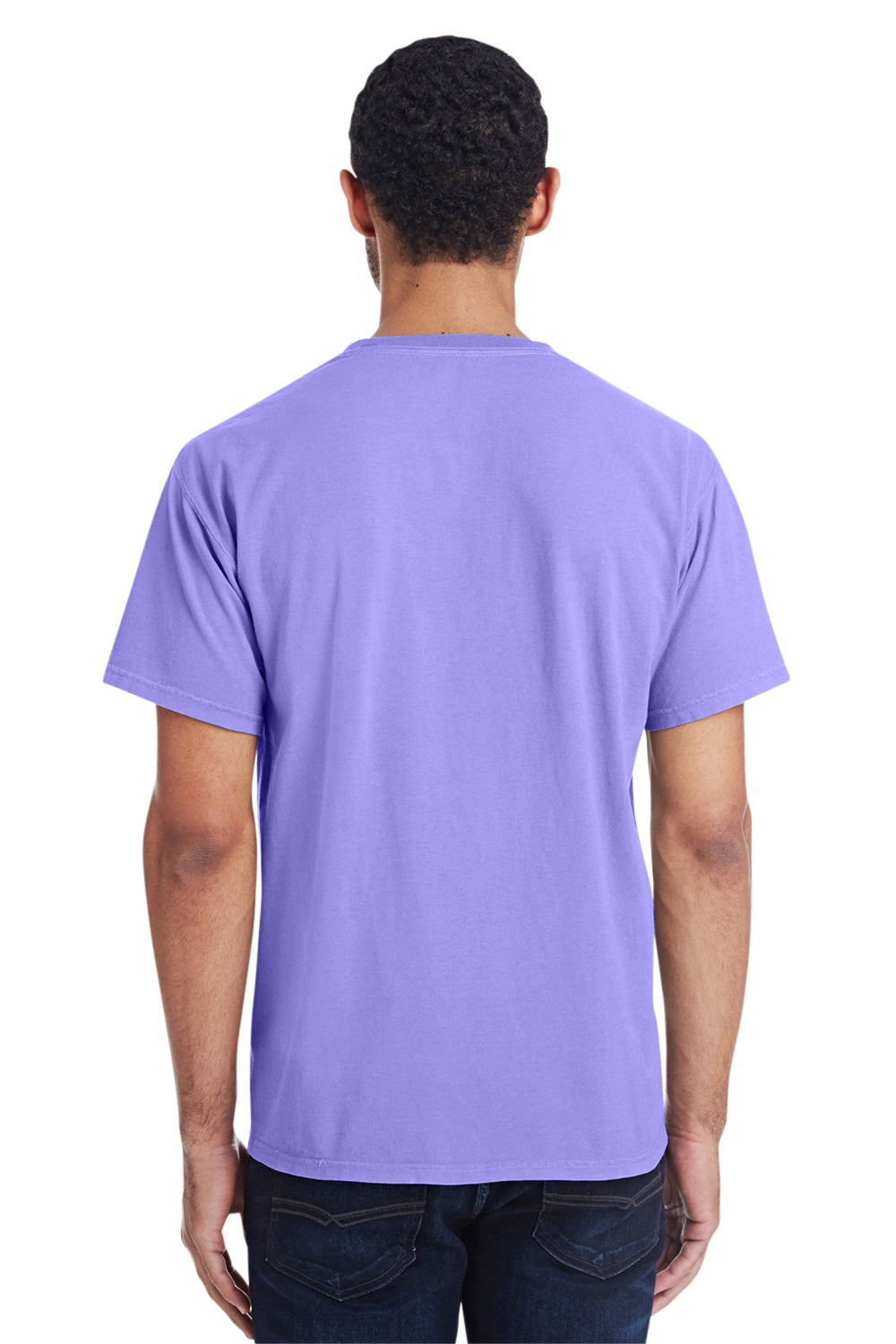 ComfortWash by Hanes GDH150 Short Sleeve Crewneck T-Shirt w/ Pocket Lavender Purple Back