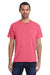 ComfortWash By Hanes GDH150 Mens Short Sleeve Crewneck T-Shirt w/ Pocket Crimson Red Front