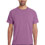ComfortWash By Hanes Mens Short Sleeve Crewneck T-Shirt w/ Pocket - Plum Purple