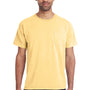 ComfortWash By Hanes Mens Short Sleeve Crewneck T-Shirt w/ Pocket - Summer Squash Yellow