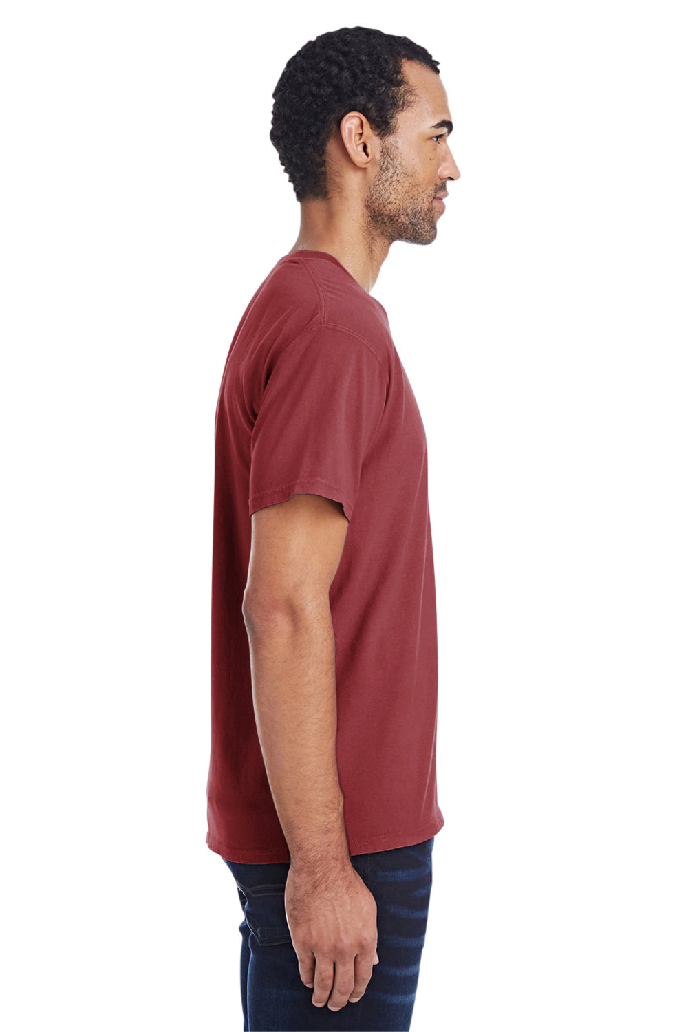 ComfortWash by Hanes GDH150 Short Sleeve Crewneck T-Shirt w/ Pocket Cayenne Red Side