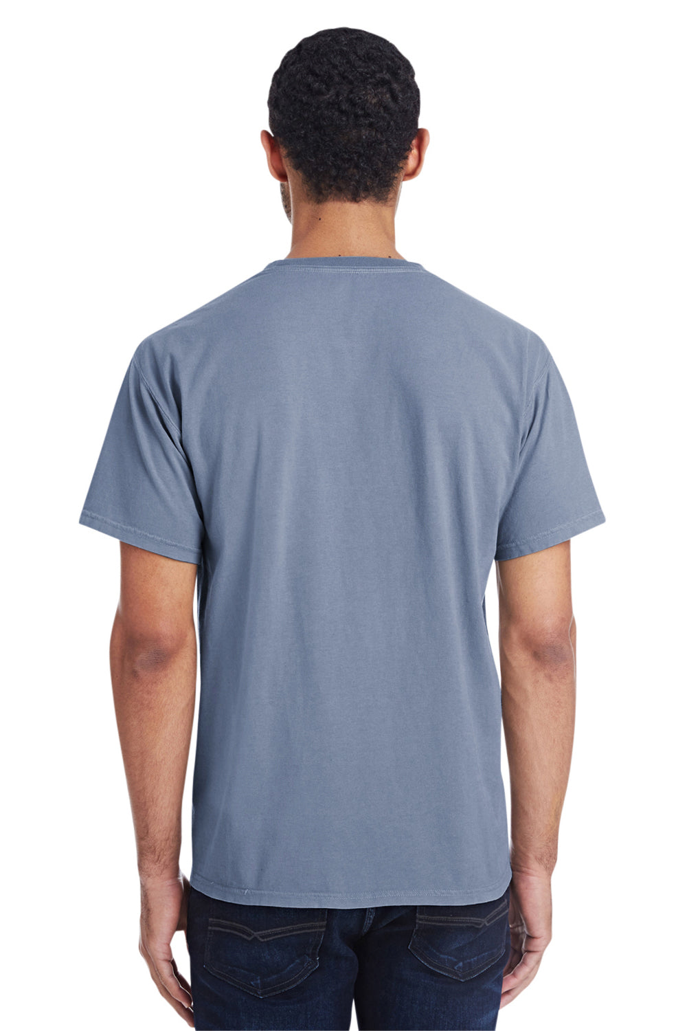 ComfortWash by Hanes GDH150 Short Sleeve Crewneck T-Shirt w/ Pocket Saltwater Blue Back