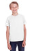 ComfortWash by Hanes GDH175 Youth Short Sleeve Crewneck T-Shirt White Front